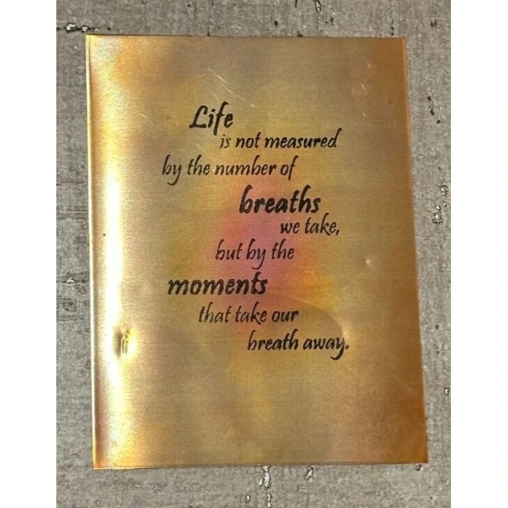 Metal Framed Ceramic Tile Copper Plaque‎ Wire Stones Moments 6.5